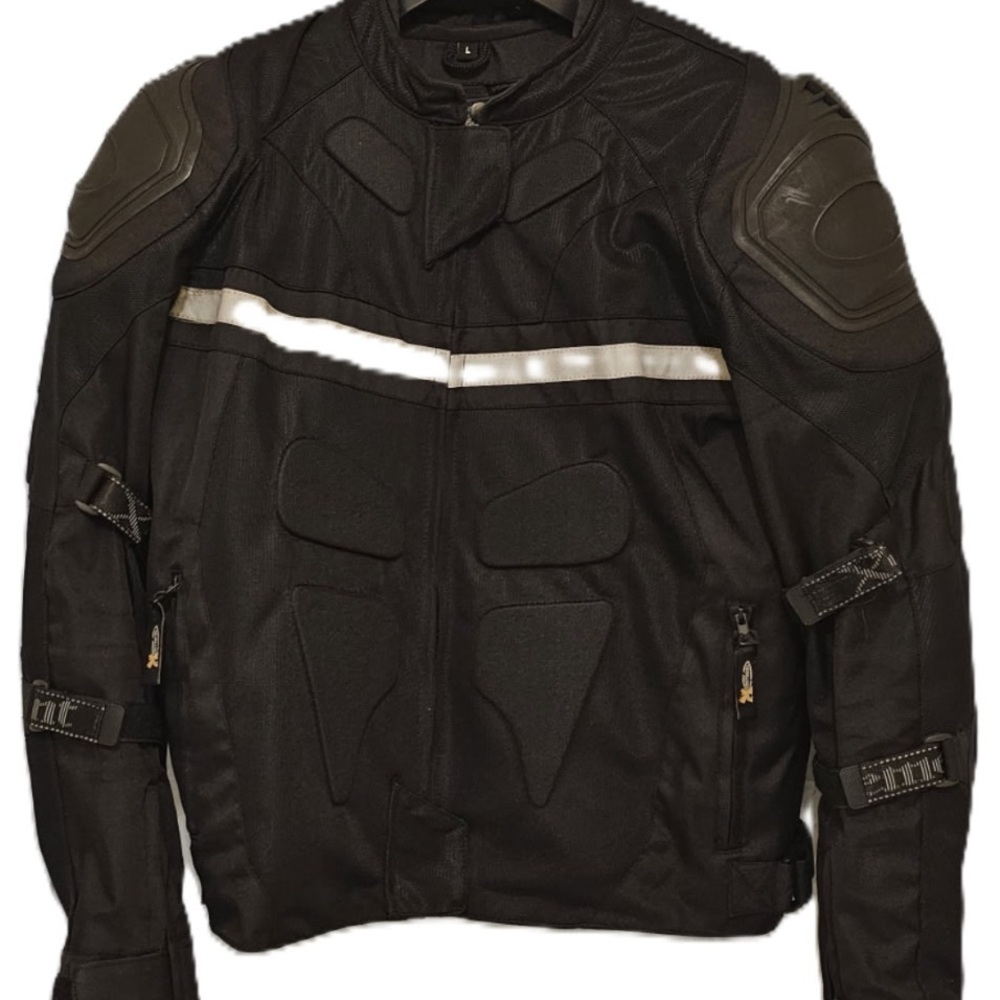 Men's Black Motorcycle Jacket Large